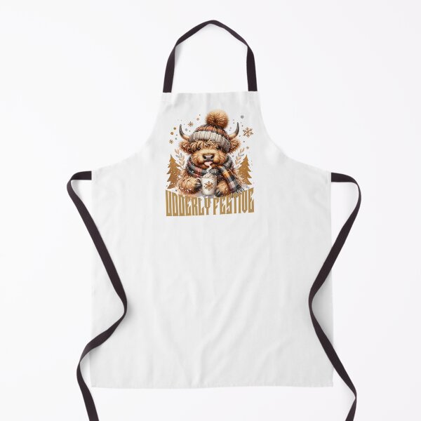 Item preview, Udderly Festive Winter Highland Cow with Scarf and Latte designed and sold by GlobalGraphics.