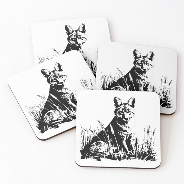 Item preview, Coyote Wolf Jackal Desert American Dog Western Brush Bush Wild designed and sold by inkoutninja.