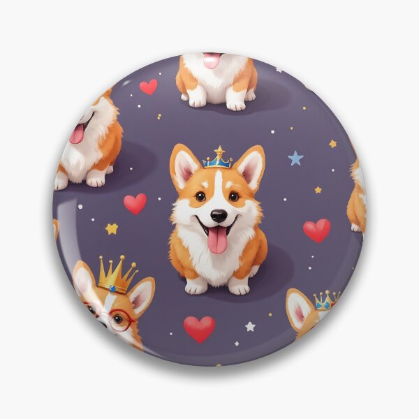 Item preview, A lively 3D pattern background depicting adorable Corgis with crowns and royal accessories, perfect for pet royalty-themed projects. designed and sold by AlwaysHome.