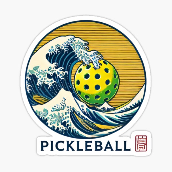 Item preview, Pickleball Meets the Great Wave - Japanese-Inspired Design designed and sold by SakuraJapanArt.