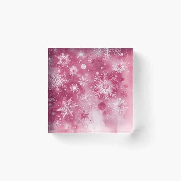 Item preview, Delicate Pink Watercolor Snowflake Pattern designed and sold by LyssasMindArt.
