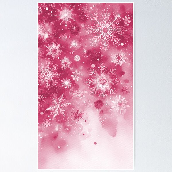 Item preview, Delicado patrón de copos de nieve en acuarela rosa designed and sold by LyssasMindArt.