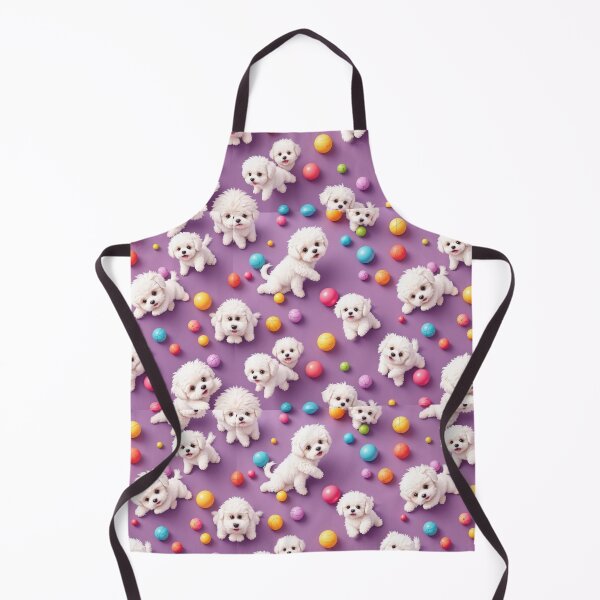 Item preview, A delightful 3D pattern background showcasing cuddly Bichon Frises playing with colorful balls, great for children’s products and pet accessories. designed and sold by AlwaysHome.