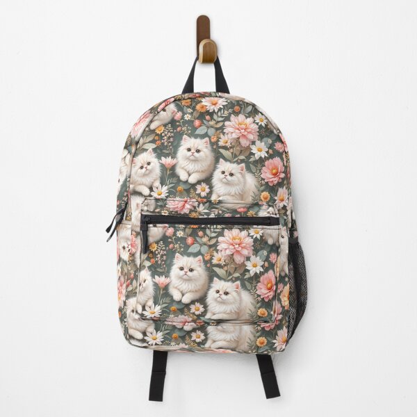 Item preview, A charming 3D pattern background showcasing fluffy Persian cats lounging among flowers, great for spring-themed pet products and home decor. designed and sold by AlwaysHome.