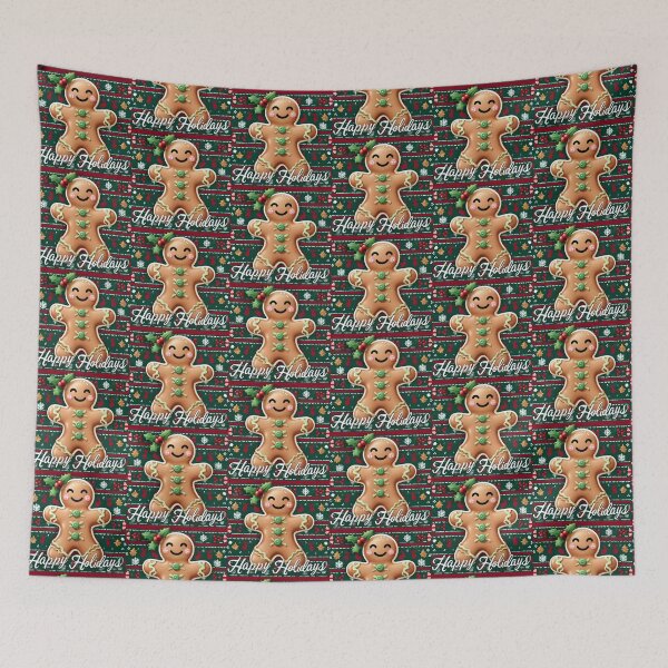 Item preview, Christmas Gingerbread Man saying Happy Holidays designed and sold by teacherfy.