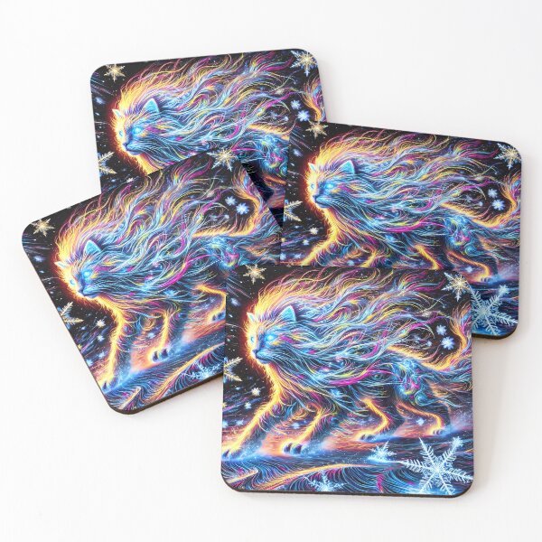 Item preview, Frozen Whispers: Neon Cat in the Ice Age Storm designed and sold by Matt's Artificial Nature.