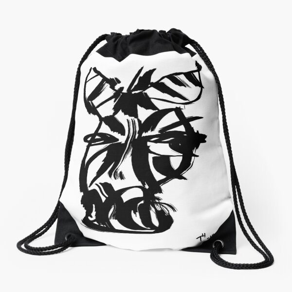 Zebra - fusion of pen strokes Drawstring Bag