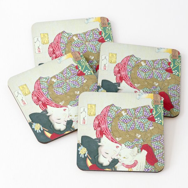 Item preview, Charming Maiden with a Cat - Yoshitoshi's Edo Elegance (1888) designed and sold by Kina-design.