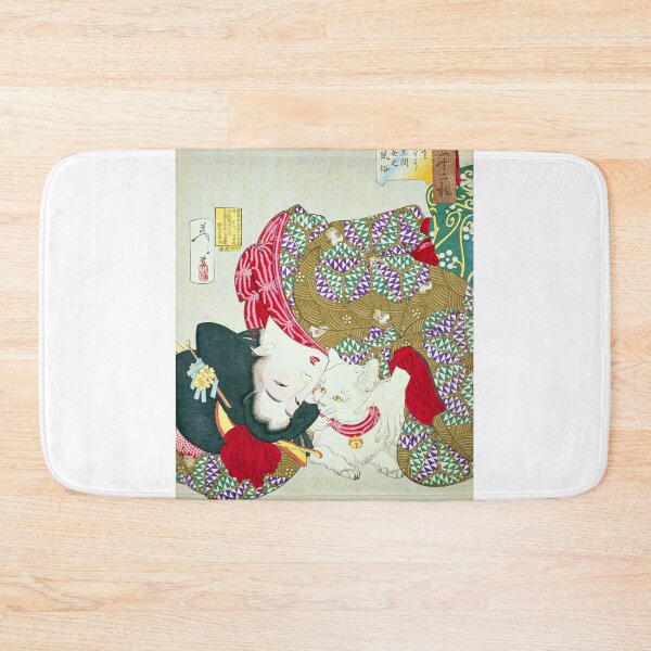 Item preview, Charming Maiden with a Cat - Yoshitoshi's Edo Elegance (1888) designed and sold by Kina-design.