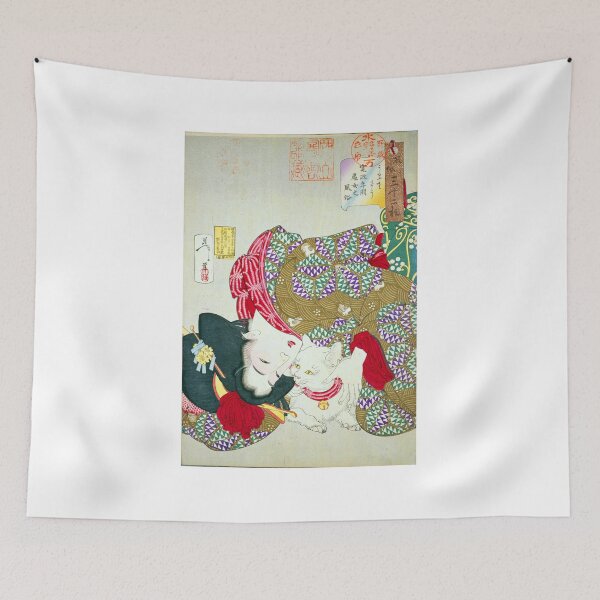 Item preview, Charming Maiden with a Cat - Yoshitoshi's Edo Elegance (1888) designed and sold by Kina-design.