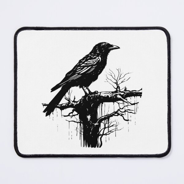 Item preview, Raven Crow Full Moon Eerie Dark Gothic Halloween Bird designed and sold by inkoutninja.