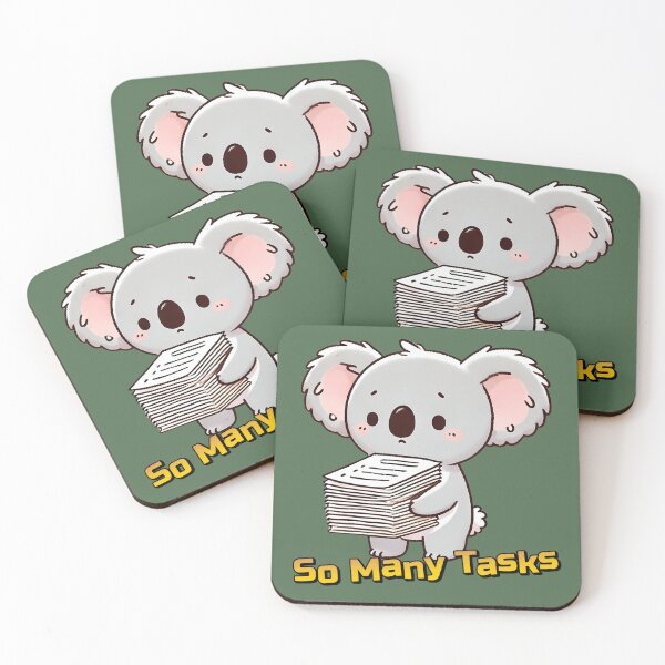 Item preview, Stressed Koala Carrying a Stack of Papers   designed and sold by Koalangel.