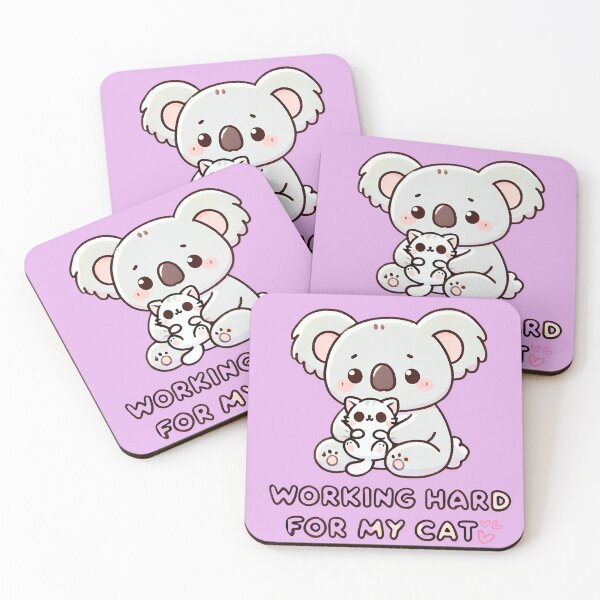 Item preview, Koala Working Hard for Adorable Cat   designed and sold by Koalangel.