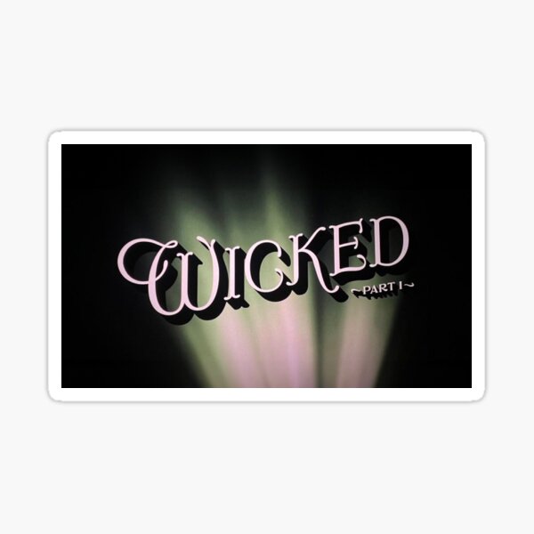 Vista previa del artículo con la obra «Pegatina de pantalla de título de Wicked», diseñado y vendido por silsketches.
