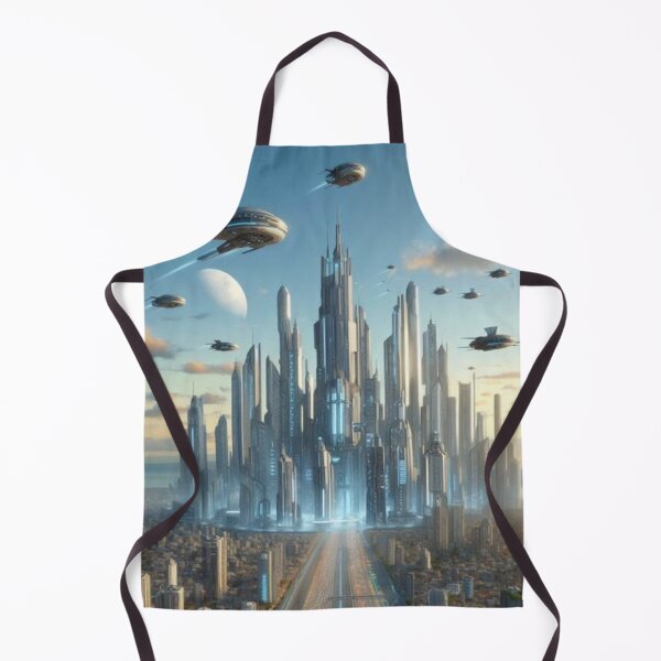 Item preview, A futuristic city skyline with towering skyscrapers and flying vehicles designed and sold by IrsathThaslima.