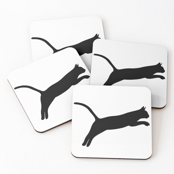 Item preview, Mystique of the Feline: An Elegant Cat Silhouette in Jump, Unique designed and sold by villacreativa.