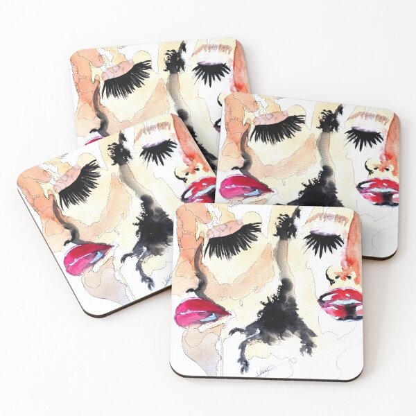 Item preview, coffee stains, watercolour, abstract LIPS AND LASHES  designed and sold by Louisevn1.