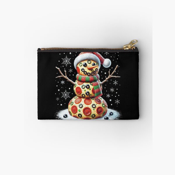Item preview, Festive Pizza Snowman with Holiday Hat and Scarf – Christmas Food Art designed and sold by love3617.