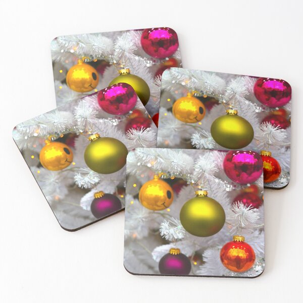 Item preview, White Christmas Tree With Colorful Baubles designed and sold by LAPilotGirl.