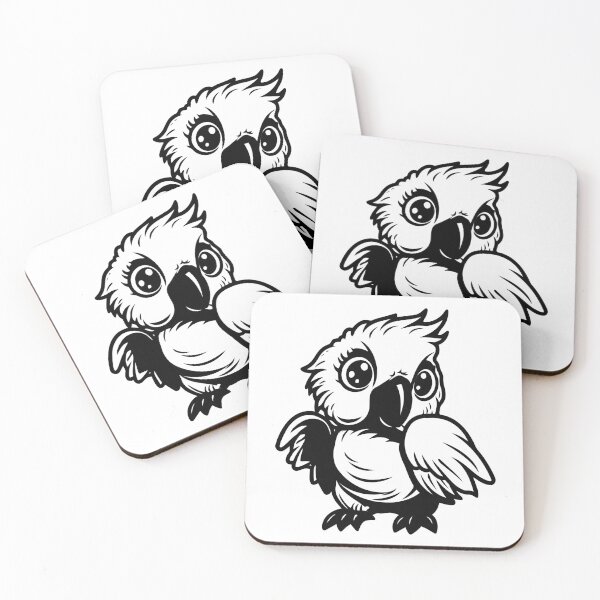 Item preview, Cute Baby Cockatoo Chick Parrot Crested Tropical Bird designed and sold by inkoutninja.