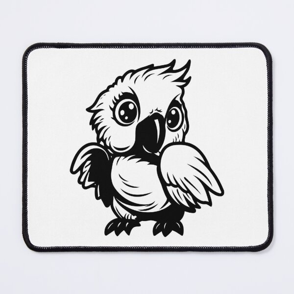 Item preview, Cute Baby Cockatoo Chick Parrot Crested Tropical Bird designed and sold by inkoutninja.