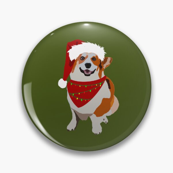Item preview, Christmas Corgi in Santa Hat designed and sold by CATC0MMANDER.