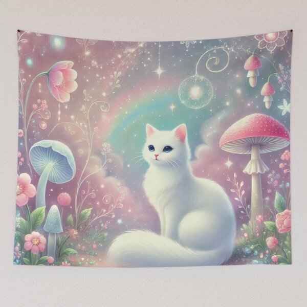 Item preview, Mystical Cat In Dreamy Garden designed and sold by Dream Bloom Gallery.