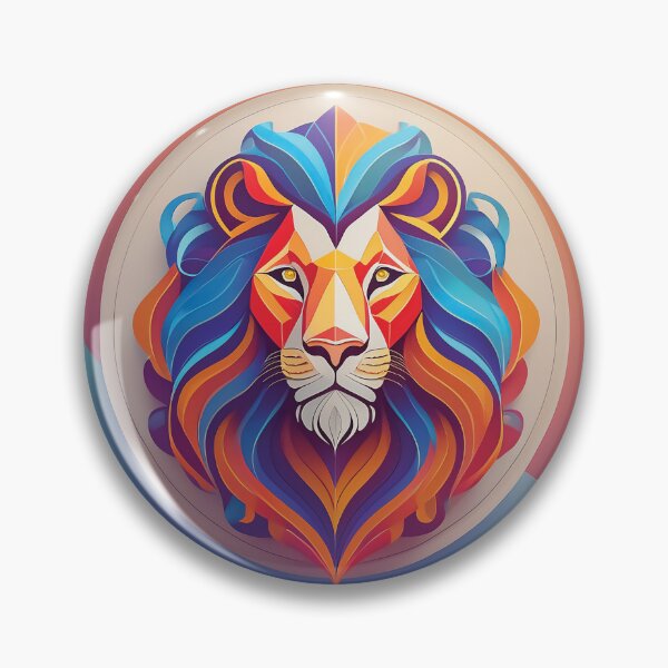 Item preview, A vibrant and stylized portrait design of a lion's head. designed and sold by HEMRO.