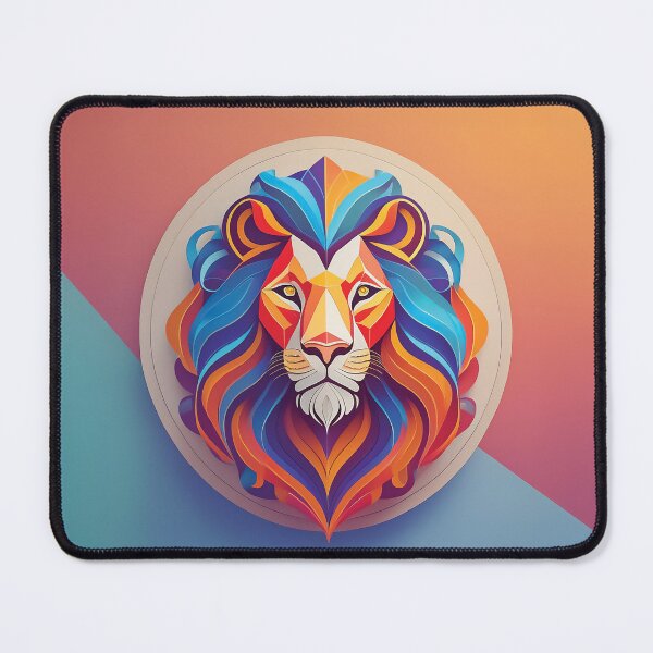 Item preview, A vibrant and stylized portrait design of a lion's head. designed and sold by HEMRO.