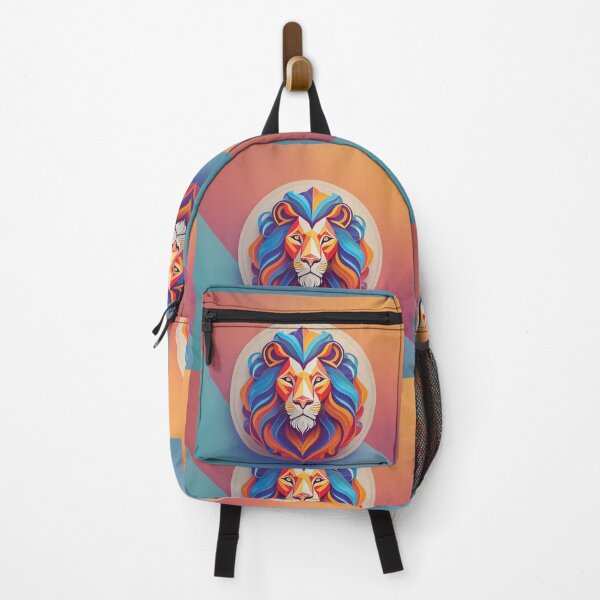 Item preview, A vibrant and stylized portrait design of a lion's head. designed and sold by HEMRO.