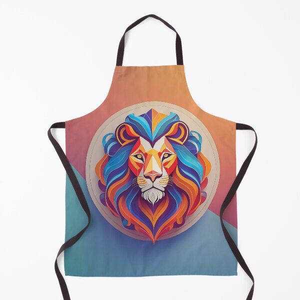 Item preview, A vibrant and stylized portrait design of a lion's head. designed and sold by HEMRO.