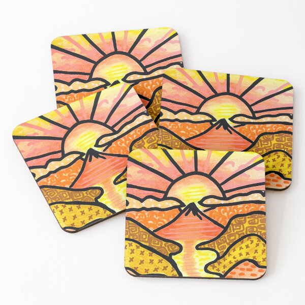 Item preview, Sunrise Mountains - Peach  designed and sold by Rebecca Lyon Art .