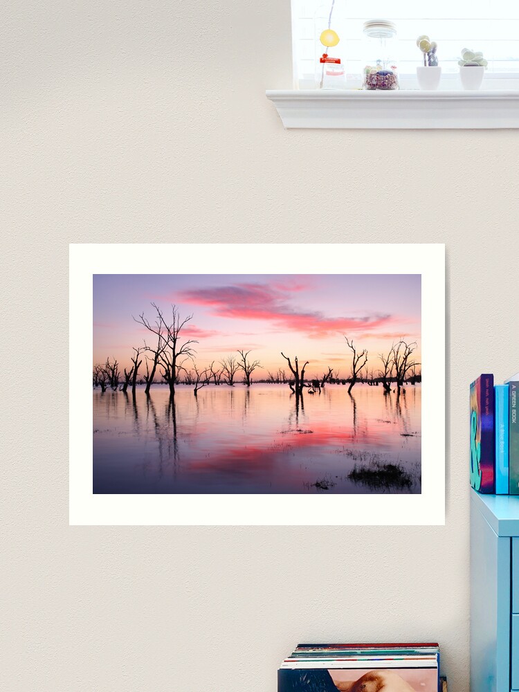 Thumbnail 2 of 3, Art Print, Lake Victoria Dawn, Australia designed and sold by Chockstone.