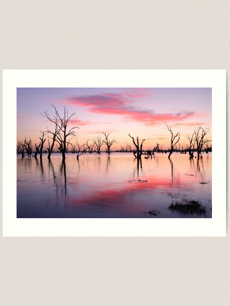 Thumbnail 1 of 3, Art Print, Lake Victoria Dawn, Australia designed and sold by Chockstone.
