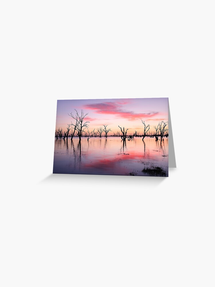 Thumbnail 1 of 2, Greeting Card, Lake Victoria Dawn, Australia designed and sold by Chockstone.