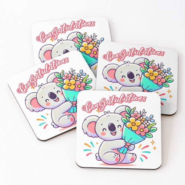 Item preview, Happy Koala with a Bouquet of Flowers   designed and sold by Koalangel.