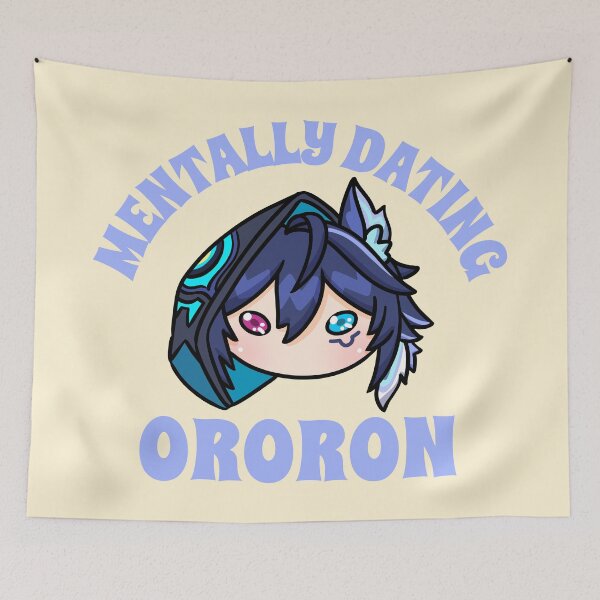 Item preview, Genshin Impact mentally dating Ororon typography Morcaworks designed and sold by Morcawork.