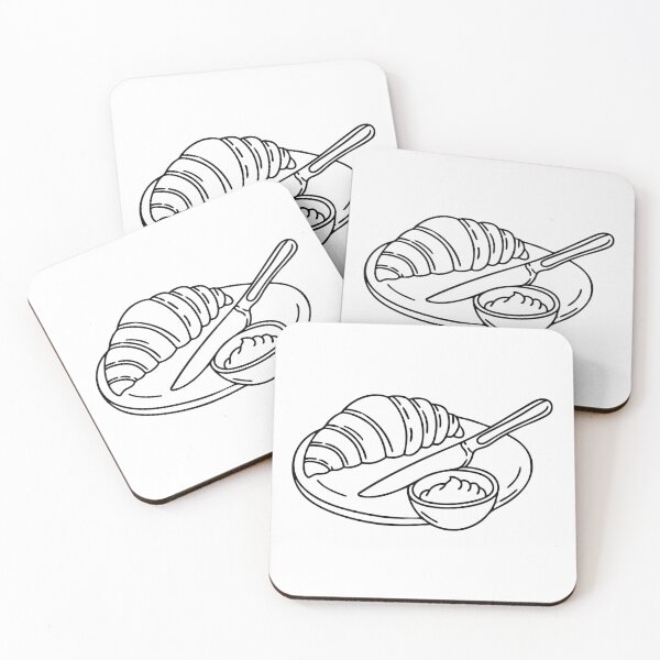 Item preview, A Croissant with a Dish of Jam with a Knife on the Dinner Table designed and sold by rasagamastore.