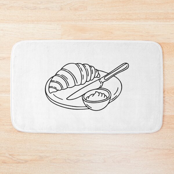 Item preview, A Croissant with a Dish of Jam with a Knife on the Dinner Table designed and sold by rasagamastore.