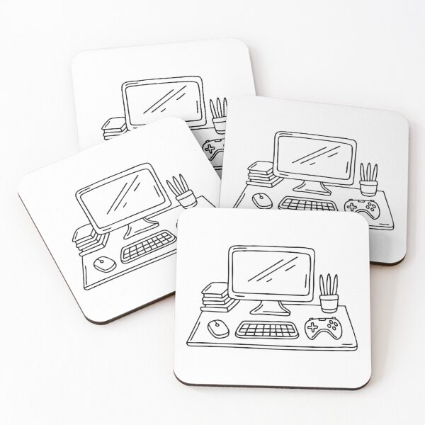 Item preview, A Computer on a Desk with Game Accessories designed and sold by rasagamastore.