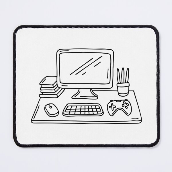 Item preview, A Computer on a Desk with Game Accessories designed and sold by rasagamastore.