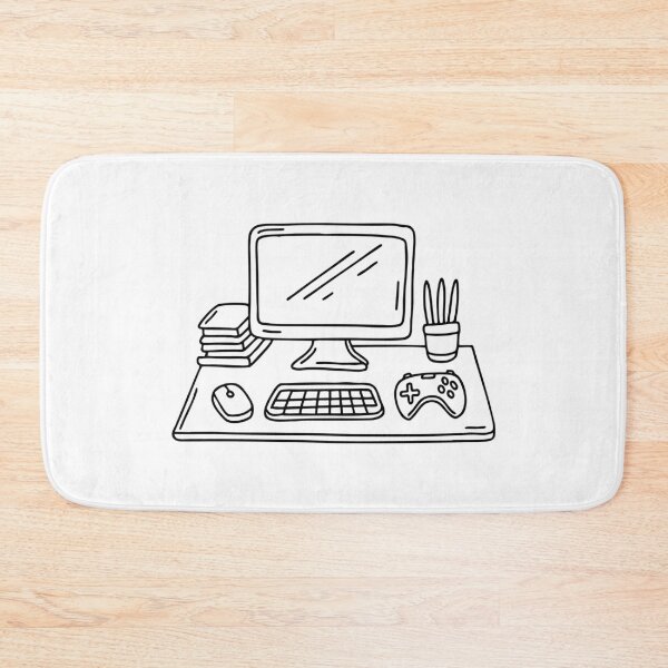 Item preview, A Computer on a Desk with Game Accessories designed and sold by rasagamastore.