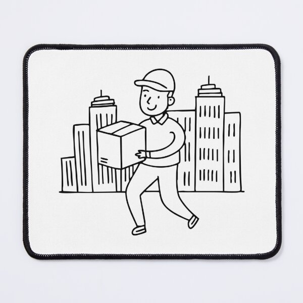 Item preview, A Courier Carrying a Box in a City designed and sold by rasagamastore.