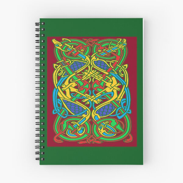 Item preview, Colorful Celtic Cranes and Dogs Red Background designed and sold by aginlow.