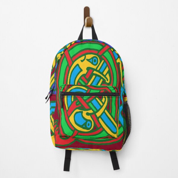 Item preview, Colorful Celtic Cranes and Dogs Red Background designed and sold by aginlow.