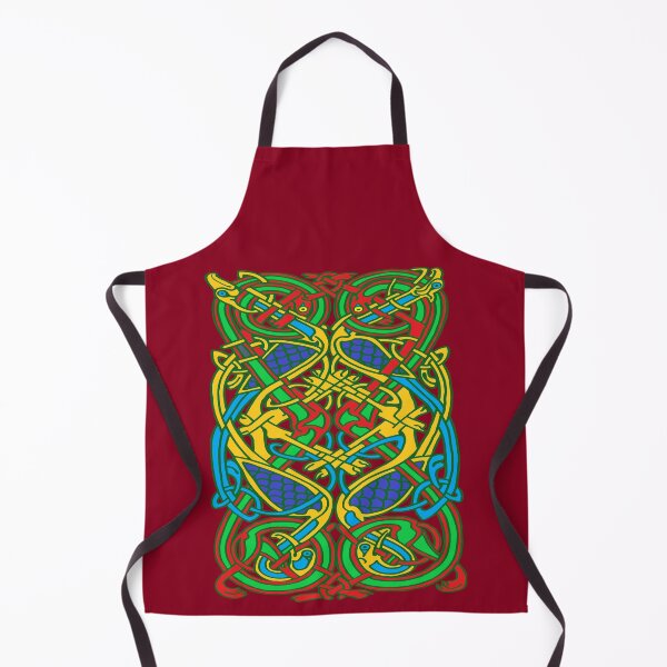 Item preview, Colorful Celtic Cranes and Dogs Red Background designed and sold by aginlow.