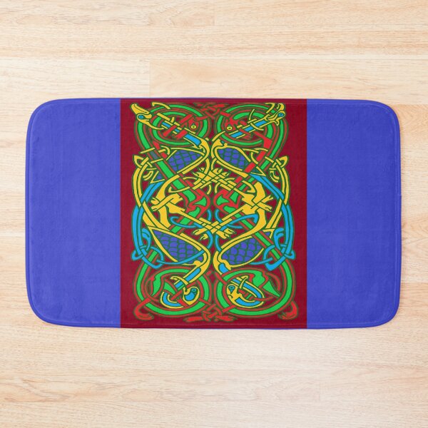 Item preview, Colorful Celtic Cranes and Dogs Red Background designed and sold by aginlow.
