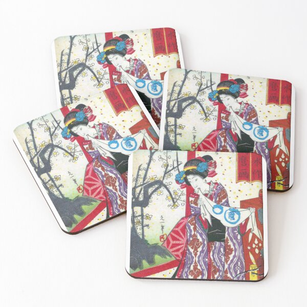 Item preview, Graceful Woman with a Handkerchief: Plum Blossoms in Early Spring (1853-1861) designed and sold by Kina-design.