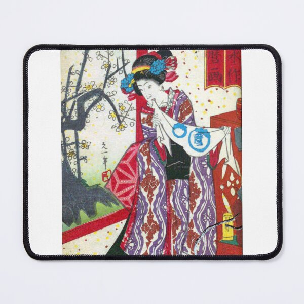 Item preview, Graceful Woman with a Handkerchief: Plum Blossoms in Early Spring (1853-1861) designed and sold by Kina-design.