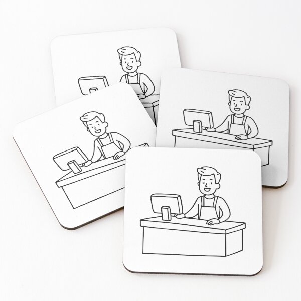 Item preview, A Cashier at a Checkout Counter designed and sold by rasagamastore.